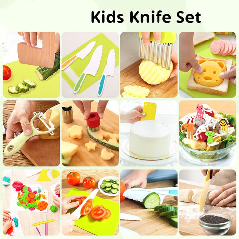 23 Set Sets, Set Pcs Kids Knife for Real Cooking, Montessori Kitchen Toys for Toddlers Kids Cooking Toddler Knife
