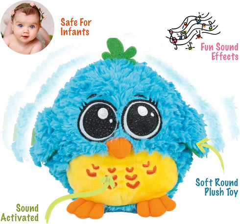 Baby Toys 6 to 12 Months & Up - 'Mr. Blue' Dancing & Singing Bird, Sound & Touch Activated Musical Toy for Infants