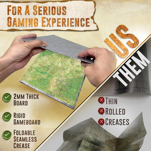 Set 22 26" Melee Mats DND Map Starter - x Double Sided, Wet & Dry Erase Battle Terrain Grid for Dungeons and Dragons