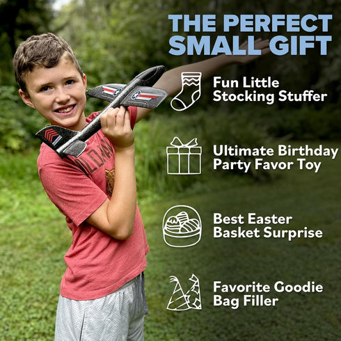 Airplane Toy For Kids: Foam Glider Plane Toy, Safe & Easy to Throw, Gifts for Boys & Girls Ages 4-10 Outdoor Games