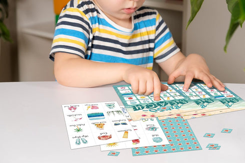 Beach Bingo Game for 24 Players, Family Activities, Bingo Cards for Party Supplies, Young Adults Gifts