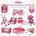 Adora Baby Doll Car Seat - Removable Seat Cover, Machine Washable, Fits Dolls & Plush Animals Up To 20” - Pink Flower