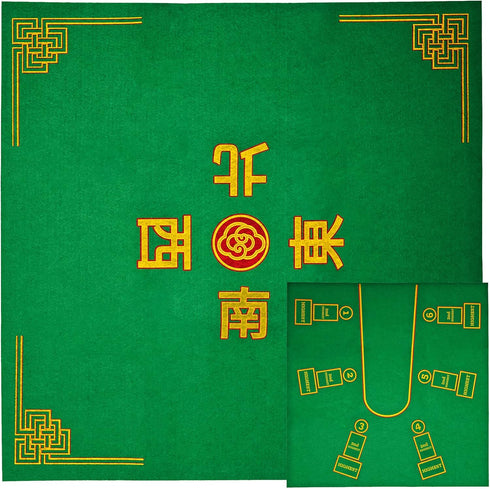 Mahjong and Pai Gow Poker Play Mat - 30" x 30" Green