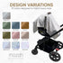 MOZAH 100% Baby Car Seat Cover - Beige Leaves - Organic Muslin - Soft, Breathable and Lightweight, Baby Infant Car Seat