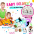 Hopearl LED Musical Stuffed Cow Playset, Singing Plush Toy with 3 Baby Cows, Adjustable Volume Lullaby.
