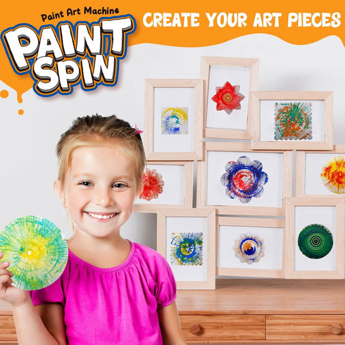 Hewaurorion 7 36 4 5 6 7 8 9 10 11 12, Spin Art Machine for Kids, Paint Spinner Arts and Crafts Kit with Washable