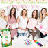 50 DIY Baby Bibs Set, Includes 25 White Feeder Bibs and 24 Fabric Markers for Baby Shower Game