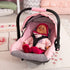 67933AA 18" Bayer Design Toy, Car Seat Easy Go for Neo Vario Pram with Cover, Doll Accessories, Pink, Grey