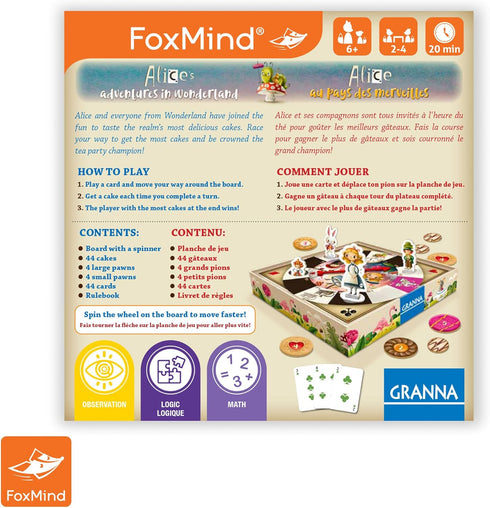 FoxMind Games: Alice's Adventures in Wonderland - Fairytale Board Game, Race to Become The Tea Party Champion, 2-4