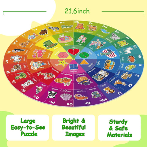 Kids Floor Puzzles - Toddler Jigsaw Alphabet ABC Learning Games, Educational Toys for Preschool and Kindergarten