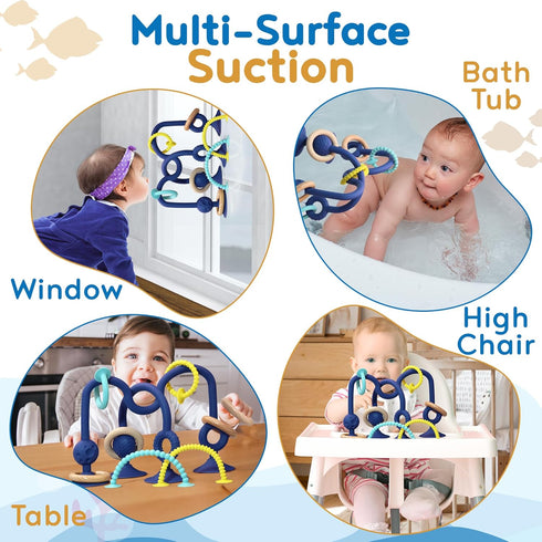 6-12 JoySprout Jumble Jangle Baby Teething Toys Suction Cup High Chair Toys for Babies Months | BPA-Free Baby Suction