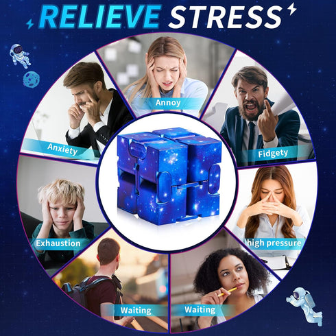 20 Pcs Galaxy Infinity Cube Toy Bulk with Bag Mini Blocks Cube Gadget Sensory Toy Stress Anxiety Relief Magic Puzzle