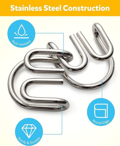 Set 16 Coogam Metal Wire Puzzle of with Pouch,Brain Teaser IQ Test Disentanglemen Iron Link Unlock Interlock Game