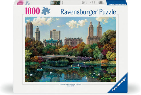 1000 Ravensburger NY Central Park, Bow Bridge Piece Jigsaw Puzzle | Relaxing Activity | Unique and Perfectly Fitting
