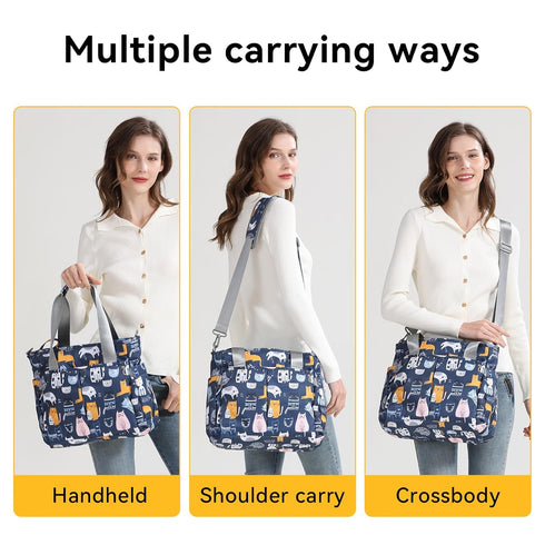 Diaper Bag Tote Satchel Waterproof Messenger Baby Diaper Bags for Mom and Dad Multifunction Medium Travel Tote Bags(Cat