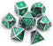 Haxtec 7 Die Metal DND Dice Set, Green Elven Goblin D&D Dice Compatible with Dungeons and Dragons RPG