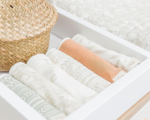 3-Piece Set, 2 1 Crane Baby Willow Cotton Burp Cloth Prints, Solid - Essential for Toddlers, Ideal for Nursery