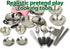 MAGIKON 17-Piece Set Miniature Toy Stainless Steel Pots and Pans , Pretend Play Kitchen Cooking Utensils Toy