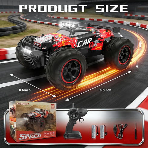 2.4GHz 26KM/H 1:18 1800mAh 6+ Carox Remote Control Car, High Speed RC Car, Off-Road Monster Truck with LED Lights