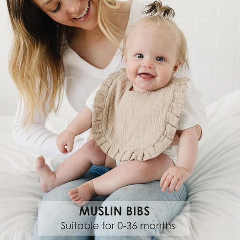 Baby Muslin Bibs Bandana Drool Bibs for Unisex, Soft and Absorbent Cotton Teething Bib for Newborns and Toddlers