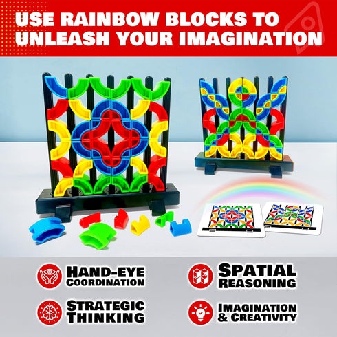rokt&razo Creative Building Block Set for Toddlers - 30 Pattern Cards - Open-Ended Play Toy for Sensory Development