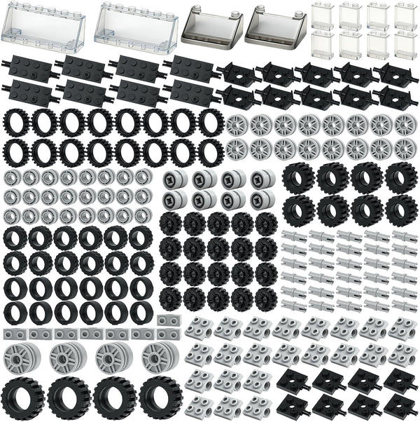 MALEKO Wheels and Axles Sets, 224pcs Car Parts and Pieces Tires Accessories