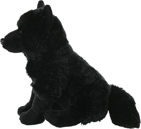 12" Wild Republic Wolf Plush, Stuffed Animal, Plush Toy, Kids Gifts, Black