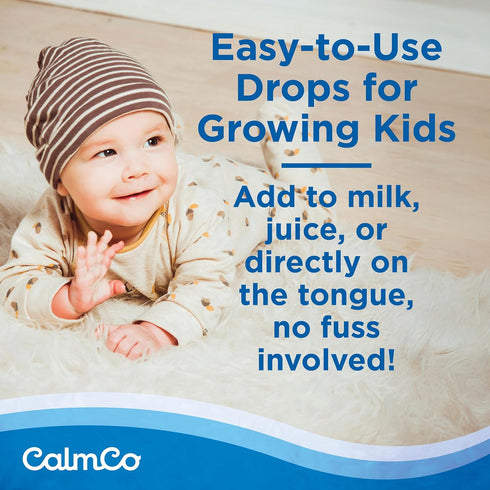 D3, Recommended, 15ml (Pack 1) CalmCo Probiotic Vitamin D Drops - Supports Infant & Child Gut Health, Helps Reduce Gas