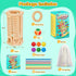 WhimsiPlay 42-Stick 3 4 5 6 Counting, Montessori Wooden Board Game, Dice Game, Math Puzzle Toy for Kids Years Old