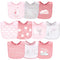 Luvable Friends Unisex Baby Interlock Cotton Drooler Bibs, Girl Basic Elephant, One Size