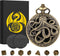 Mini DND Dice Set: 7pcs Polyhedral Metal D&D Dice with Steampunk Hollow Octopus Pocket Watch Shell Case