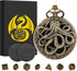 Mini DND Dice Set: 7pcs Polyhedral Metal D&D Dice with Steampunk Hollow Octopus Pocket Watch Shell Case