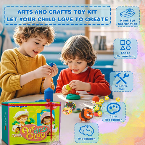 60 3-12 Ixiaoyoo Air Dry Clay for Kids, Colors Modeling Magic Clay, Safe & Non-Toxic, DIY Model Arts & Crafts Kit
