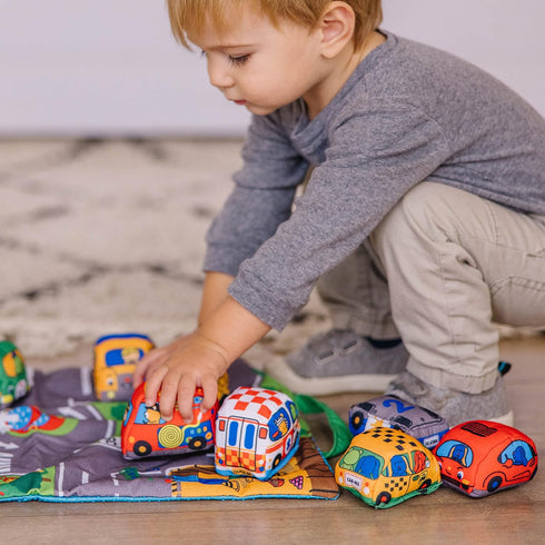 (19.25 14.25 inches) 9 Melissa & Doug Take-Along Town Play Mat x with Soft Vehicles