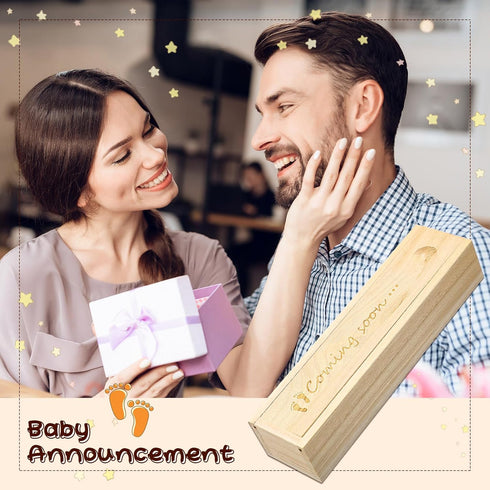 Qunclay Pregnancy Test Keepsake Box Surprise Pregnancy Announcement Box Wooden Baby for Husband Grandparents Baby