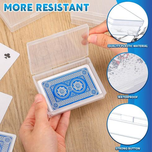 (60 Snap,3.86 2.91 0.94 Inch) Vicenpal Playing Card Box Clear Plastic Playing Card Deck Case Snap Closed Holder Storage