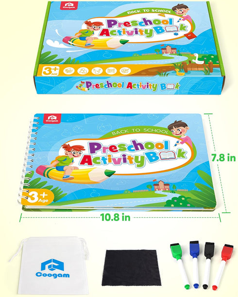 Coogam Pencil Control Tracing Workbook, Learn to Write Alphabet & Numbers, Montessori Educational Toy Gift