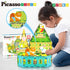 PicassoTiles 8 Character Farm Animal Toy Set with Magnetic Tiles, STEM Learning Kit for Kids Age 3+ PTQ17