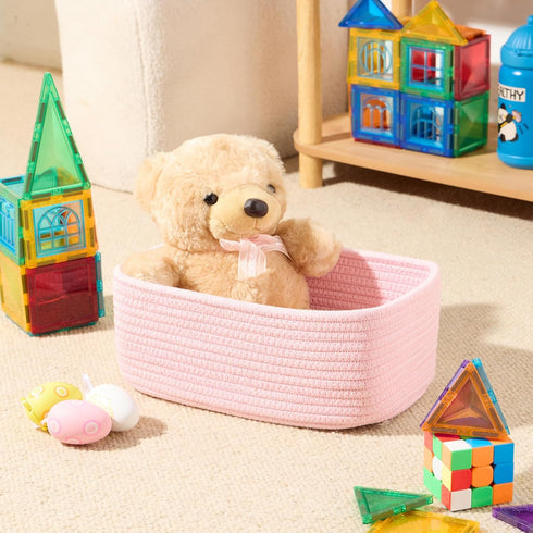 Closet 11.5x7.5x4.7 3 Packs MiniArk Small Storage Baskets for Organizing | Organizer Bins | Shelf Toy Basket | Woven
