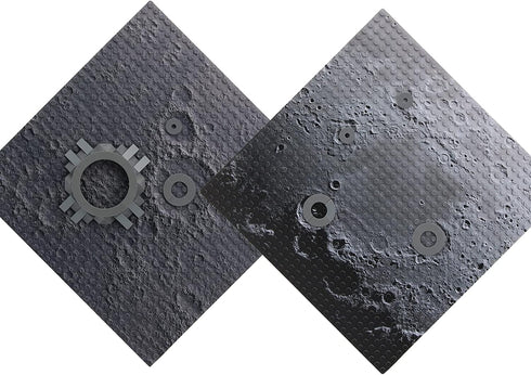 Feleph Space Moon Baseplate, 10x10 inches Classic Building Blocks Base Plate Gray, Compatible with Major Brands