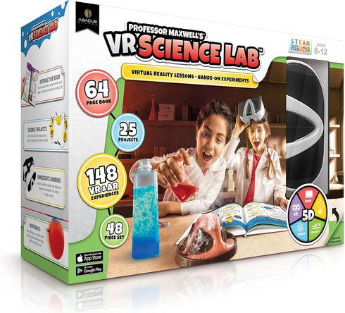 Professor Maxwell's VR Science Lab - Virtual Reality Kids Science Kit, Interactive STEM Learning Activity Set with
