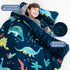 PHF Toddler Nap Mat with Removable Pillow and Minky Fleece Blanket, Dinosaur Design for Kids