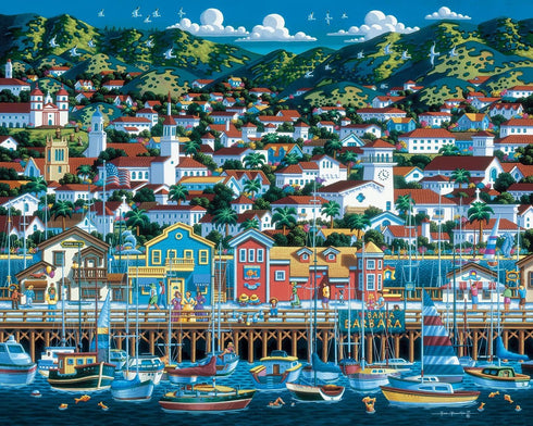 (1000 Dowdle Folk Art Santa Barbara Puzzle Piece)