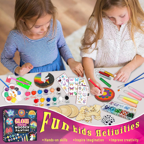 5-12-Craft 5, 6, 7, 8, 9, 10, 11 12 klmars Kids Wooden Painting Kit-Glow in The Dark-Arts & Crafts Gifts for Boys Girls