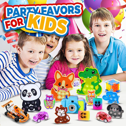 300 PCS Party Favors for Kids 4-8-12, Fidget Toys Bulk, Treasure Box Toys for Classroom Prizes and Birthday Gifts