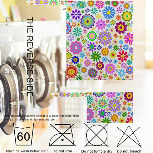 visesunny 2Pcs Colored Little Flower Wet Bag with Zippered Pockets Washable Reusable Roomy