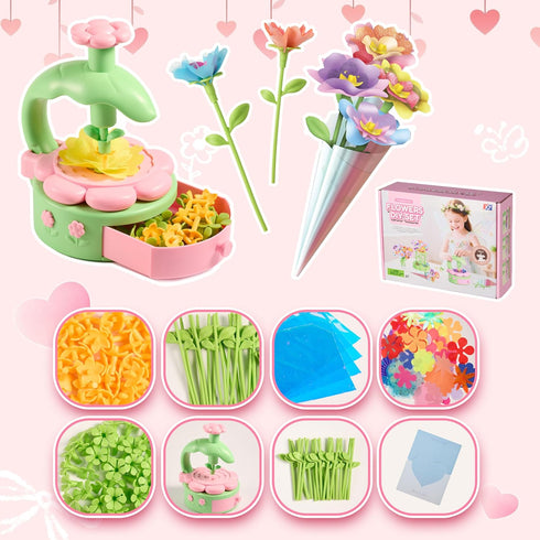 Set, 3 4 5 6 7 8 9 10 11 12 POP JOY DIY Flower Bouquet Craft Kit for Kids Colorful Build & Arrange Floral Educational