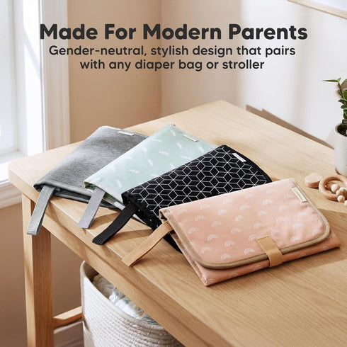26 21 KeaBabies Portable Changing Pad for Baby, Travel x Wipeable, Waterproof, Foldable Baby Diaper Changing Mat
