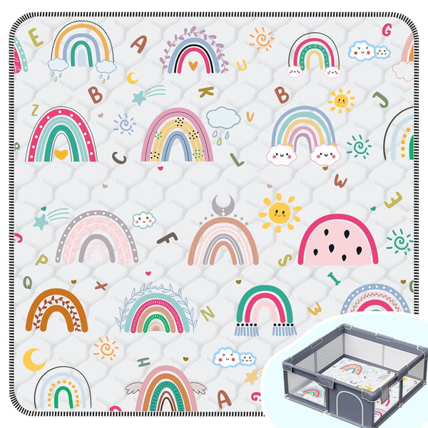 Baby Play MatThick Soft 50" X 50" Playpen mat, Non-Slip and Machine