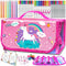 weirtoya 56 PCS Washable Scented Markers with Glitter Pencil Case, Mermaid Unicorn